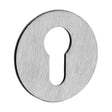 This is an image of Timco - Euro Profile Self-Adhesive Escutcheon - Round - Satin Stainless Steel 52mm (1 Each Bag) 200940