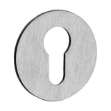 This is an image of Timco - Euro Profile Self-Adhesive Escutcheon - Round - Satin Stainless Steel 52mm (1 Each Bag) 200940