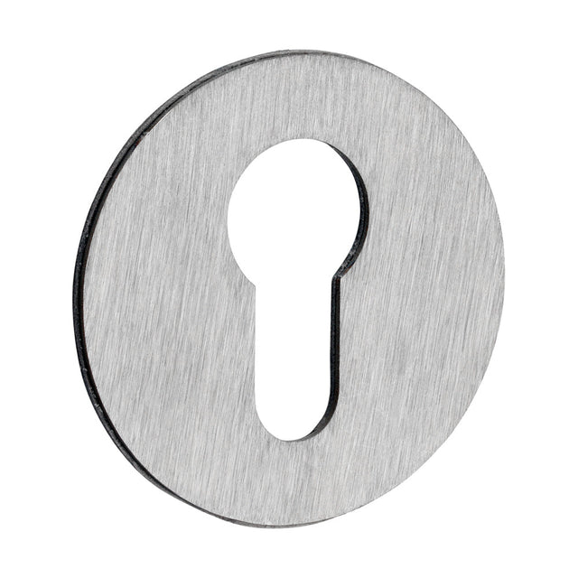 This is an image of Timco - Euro Profile Self-Adhesive Escutcheon - Round - Satin Stainless Steel 52mm (1 Each Bag) 200940