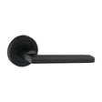 This is an image of Timco - Radmore Lever On Rose Handles - Matt Black 51mm (1 Pairs Blister Pack) 200942