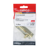 This is an image of Timco - Straight Barrel Bolt - Polished Brass 75 x 25mm (1 Each TIMpac) 200945P