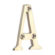 This is an image of Timco - Door Letter A - Polished Brass 60mm (1 Each Bag) 200947