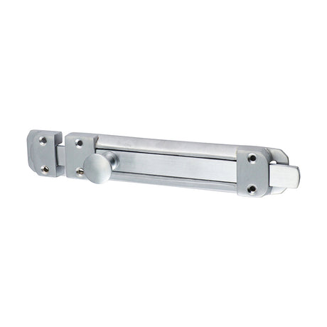 This is an image of Timco - Contract Flat Section Bolt - Satin Chrome 210 x 35mm (1 Each Bag) 200961