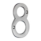 This is an image of Timco - Door Numeral 8 - Satin Chrome 75mm (1 Each Bag) 200964