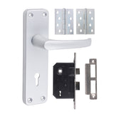 This is an image of Timco - Contractors 3L Lock Door Pack - Satin Anodised Aluminium 154 x 40 (1 Pairs Box) 200967
