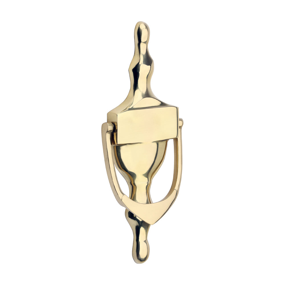 This is an image of Timco - Urn Pattern Door Knocker - Polished Brass 166 x 60 (1 Each Box) 200968