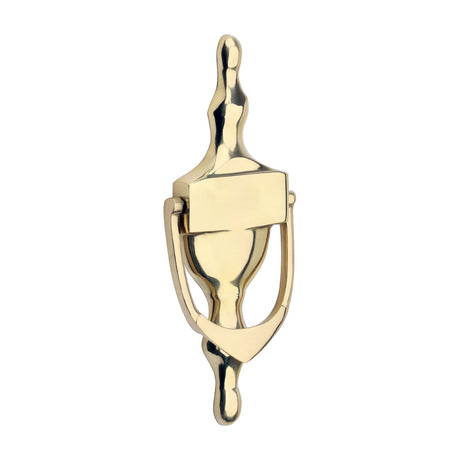 This is an image of Timco - Urn Pattern Door Knocker - Polished Brass 166 x 60 (1 Each Box) 200968