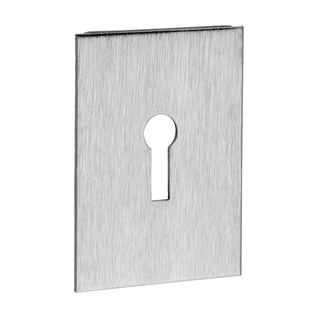 This is an image of Timco - Lock Profile Self-Adhesive Escutcheon - Oblong - Satin Stainless Steel 65 x 47 (1 Each TIMpac) 200984P