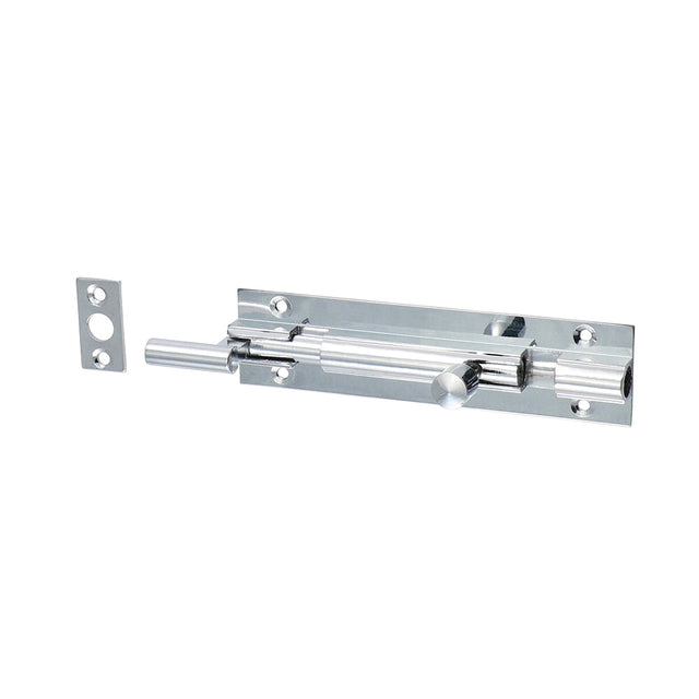 This is an image of Timco - Necked Barrel Bolt - Polished Chrome 100 x 25mm (1 Each TIMpac) 200996P