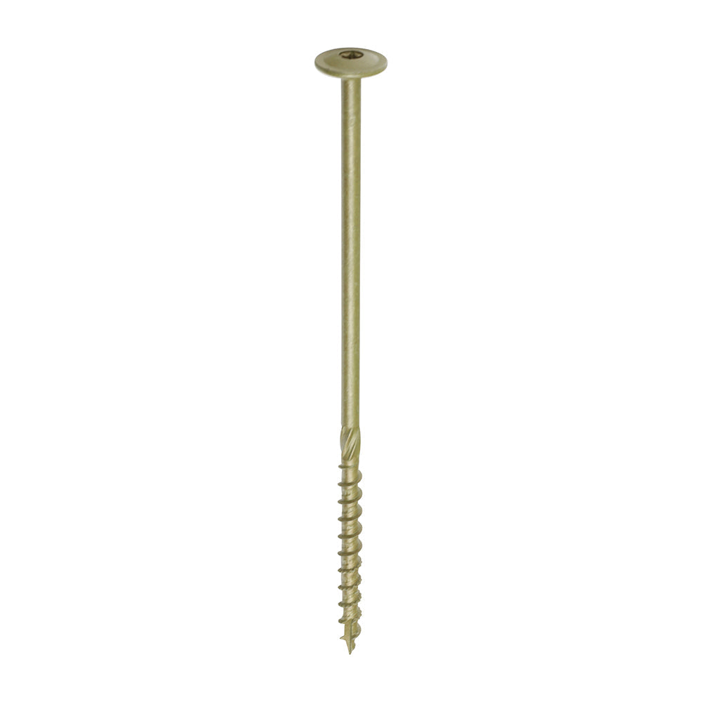 This is an image of Timco - Timber Screws - TX - Wafer - Exterior - Green 8.0 x 200mm - (4 PCS TIMpac) 200INDEXWP