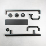 Quality image of Atlantic Finger Plate Radius Corner Pre drilled with screws 1200mm x 150mm - Matt Black | Sku. afp1200150mb | available from Trade Door Handles.