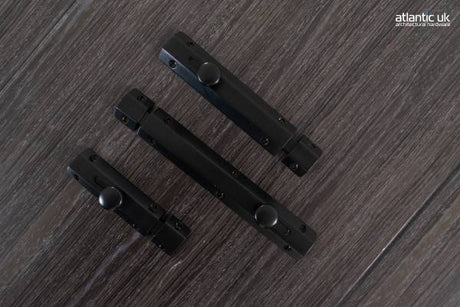 Quality image of Atlantic Solid Brass Surface Door Bolt 4" - Matt Black | Sku. asb4mb | available from Trade Door Handles.