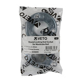 This is an image of Timco - Locking End Socket - For Round Tube - Polished Chrome 25mm (2 Pieces Bag) 204005