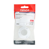This is an image of Timco - End Sockets - For Round Tube - White 25mm (2 Pieces TIMpac) 204144P