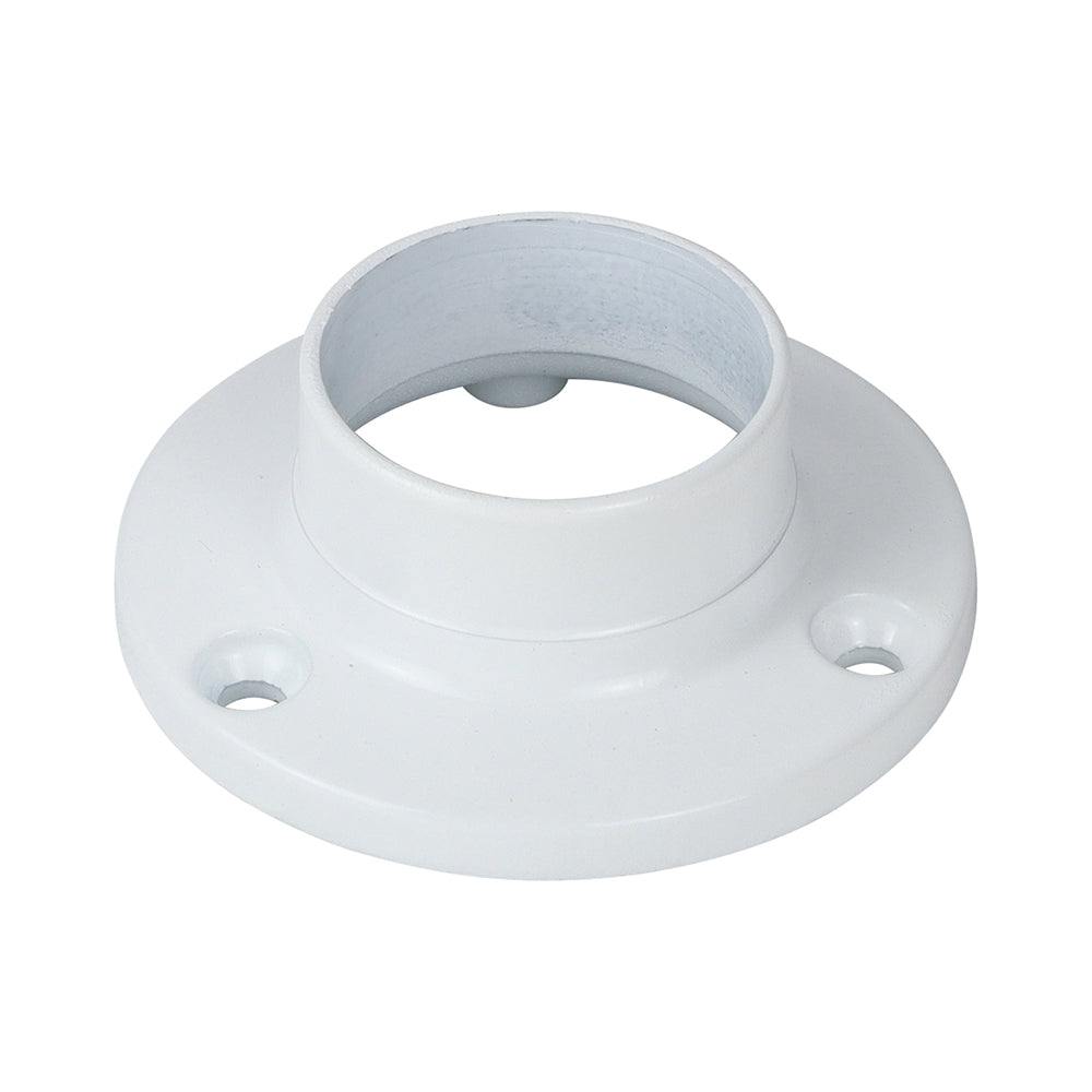 This is an image of Timco - End Socket - For Round Tube - White 25mm (2 Pieces Bag) 204144