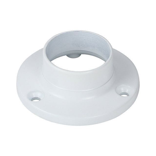 This is an image of Timco - End Socket - For Round Tube - White 25mm (2 Pieces Bag) 204144