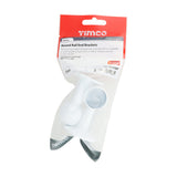 This is an image of Timco - End Brackets - For Round Tube - White 25mm (2 Pieces TIMpac) 204155P