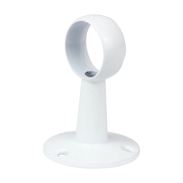 This is an image of Timco - Centre Bracket - For Round Tube - White 25mm (1 Each TIMpac) 204166P