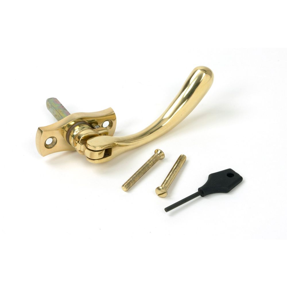 From The Anvil - Polished Brass Peardrop Espag - RH | Sku. 20419R | Trade Door Handles.