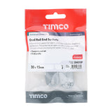 This is an image of Timco - End Sockets - For Oval Tube - Polished Chrome 30 x 15 (2 Pieces TIMpac) 204315P