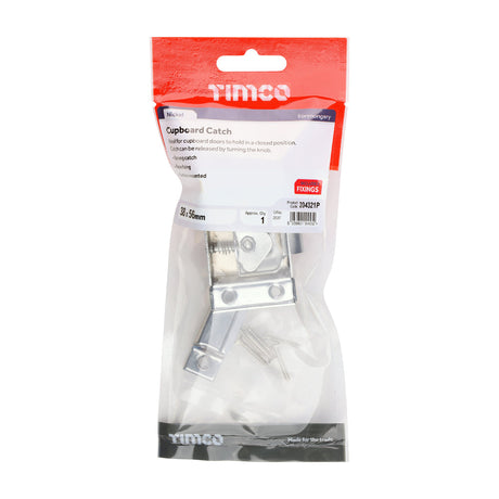This is an image of Timco - Cupboard Catch - Nickel 38 x 56 (1 Each TIMpac) 204321P