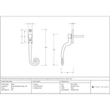 From The Anvil - Black Deluxe Monkeytail Espag - RH | Sku. 20450 | Trade Door Handles.