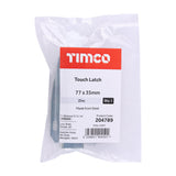 This is an image of Timco - Touch Latch - Zinc 77 x 35 (1 Each Bag) 204789