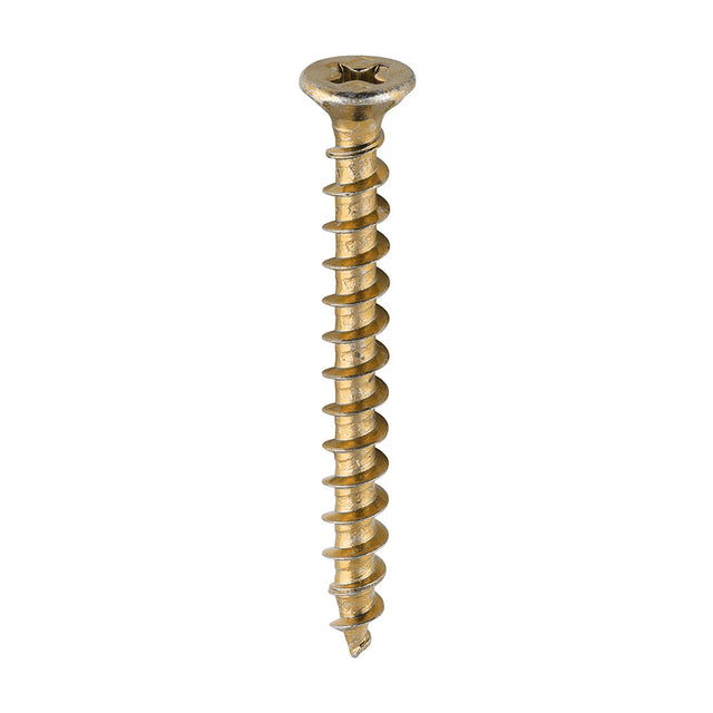 This is an image of Timco - Window Fabrication Screws - Countersunk with Ribs - PH - Single Thread - Gimlet Point - Yellow 4.3 x 40mm - (1000 PCS Box) 206Y