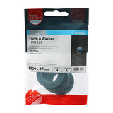 This is an image of Timco - Form A Washers - Zinc M20 - (4 PCS TIMpac) 20WHAZP