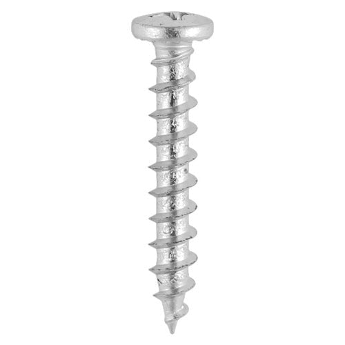 This is an image of Timco - Window Fabrication Screws - Friction Stay - Shallow Pan with Serrations - PH - Single Thread - Gimlet Tip - Stainless Steel 4.8 x 20mm - (1000 PCS Box) 216SS