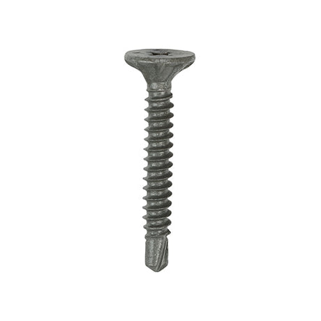 This is an image of Timco - Drywall Construction Metal Stud Cement Board Screws - PH - Countersunk Wafer - Self-Drilling - Exterior - Silver Organic 4.2 x 32mm - (200 PCS Box) 217154