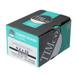 This is an image of Timco - Drywall Construction Metal Stud Cement Board Screws - PH - Countersunk Wafer - Self-Drilling - Exterior - Silver Organic 4.2 x 32mm - (200 PCS Box) 217154