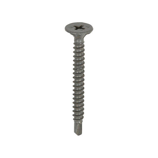 This is an image of Timco - Drywall Construction Metal Stud Cement Board Screws - PH - Countersunk Wafer - Self-Drilling - Exterior - Silver Organic 4.2 x 42mm - (200 PCS Box) 217228