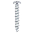 This is an image of Timco - Window Fabrication Screws - Friction Stay - Shallow Pan with Serrations - PH - Single Thread - Gimlet Point - Zinc 4.8 x 30mm - (1000 PCS Box) 218Z
