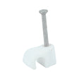 This is an image of Timco - Round Cable Clips - White To fit 4.5mm - (100 PCS Box) 225258
