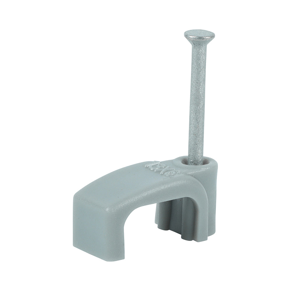 This is an image of Timco - Flat Twin & Earth Cable Clips - Grey To fit 4.0mm - (100 PCS Box) 225321