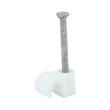 This is an image of Timco - Round Cable Clips - White To fit 5.0mm - (100 PCS Box) 225369