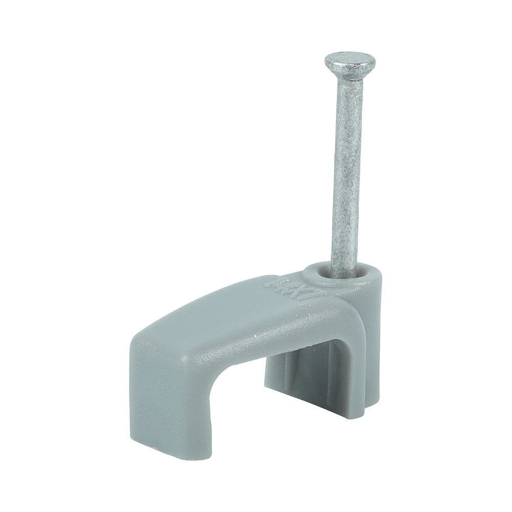 This is an image of Timco - Flat Twin & Earth Cable Clips - Grey To fit 6.0mm - (100 PCS Box) 225753