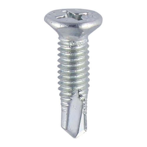 This is an image of Timco - Window Fabrication Screws - Countersunk Facet - PH - Metric Thread - Self-Drilling Point - Zinc M4 x 13mm - (1000 PCS Box) 230Z