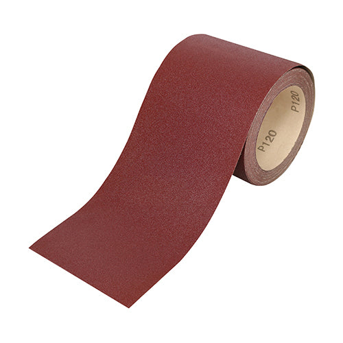 This is an image of Timco - Sandpaper Roll - 60 Grit - Red 115mm x 10m (1 Each Roll) 231004