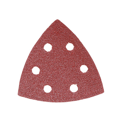 This is an image of Timco - Delta Sanding Pads - 60 Grit - Red 95 x 95mm (5 Pieces Pack) 231005