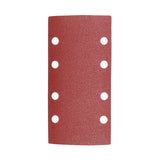 This is an image of Timco - 1/3 Sanding Sheets - 80 Grit - Red - Punched 93 x 185mm (5 Pieces Pack) 231050