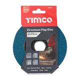 This is an image of Timco - Flap Disc - Zirconium - Type 29 Conical - P120 Grit 115 x 22.23 (1 Each Pack) 231051