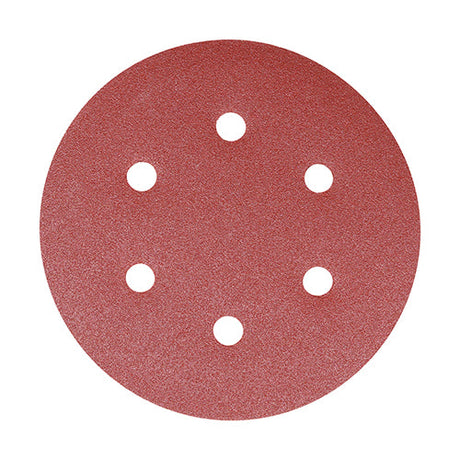 This is an image of Timco - Random Orbital Sanding Discs - 80 Grit - Red 150mm (5 Pieces Pack) 231080