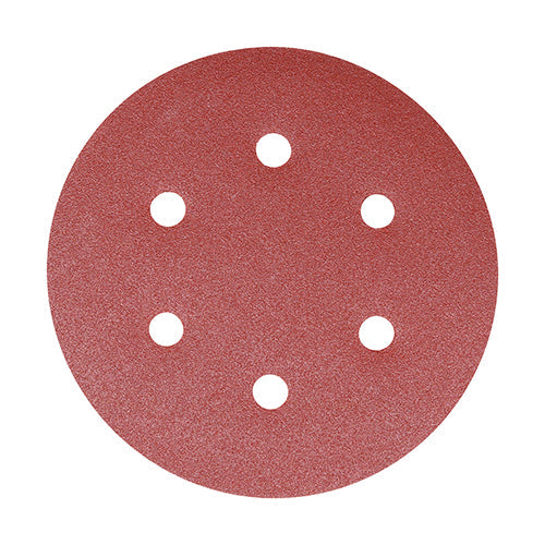 This is an image of Timco - Random Orbital Sanding Discs - 80 Grit - Red 150mm (5 Pieces Pack) 231080