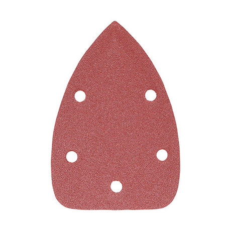 This is an image of Timco - Detail Sanding Pads - 120 Grit - Red 95 x 136mm (5 Pieces Pack) 231081