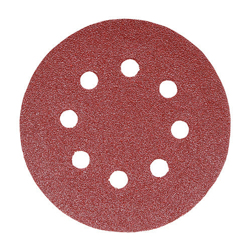 This is an image of Timco - Random Orbital Sanding Discs - 60 Grit - Red 150mm (5 Pieces Pack) 231084