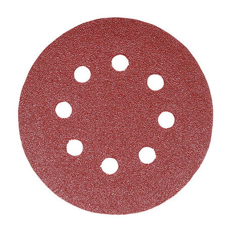 This is an image of Timco - Random Orbital Sanding Discs - 60 Grit - Red 150mm (5 Pieces Pack) 231084