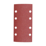 This is an image of Timco - 1/3 Sanding Sheets - Mixed - Red - Punched 93 x 185mm (80, 120 & 180) (5 Pieces Pack) 231112
