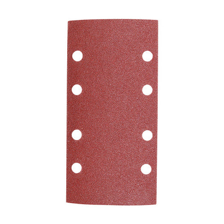 This is an image of Timco - 1/3 Sanding Sheets - Mixed - Red - Punched 93 x 185mm (80, 120 & 180) (5 Pieces Pack) 231112